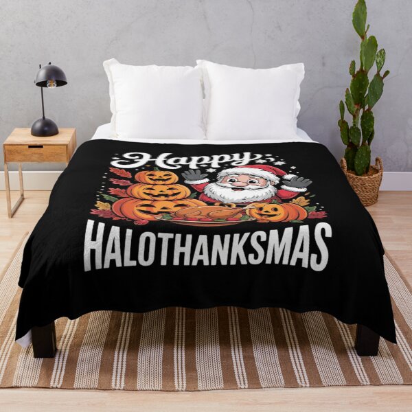 Item preview, Happy Hallothanksmas Halloween Thanksgiving Christmas Day Long designed and sold by RsFilsingerArt.