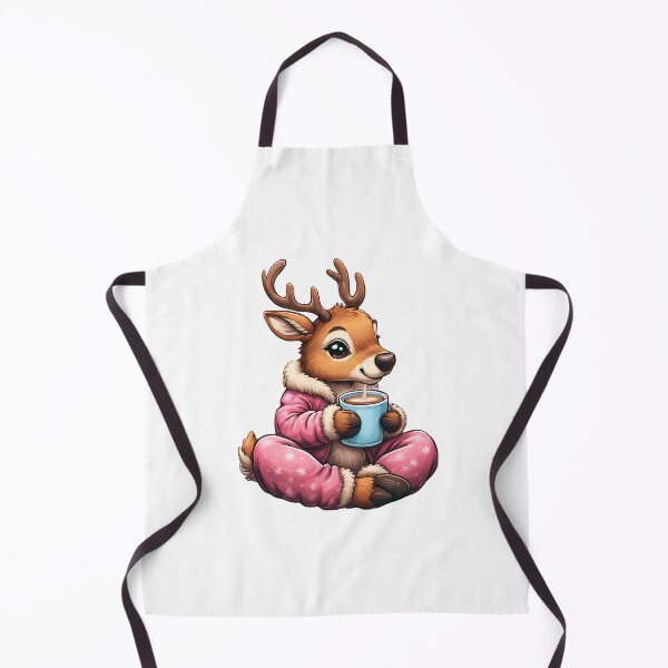 Item preview, Reindeer in Pajamas with Hot Cocoa designed and sold by ֍ NishlaArts ֍.