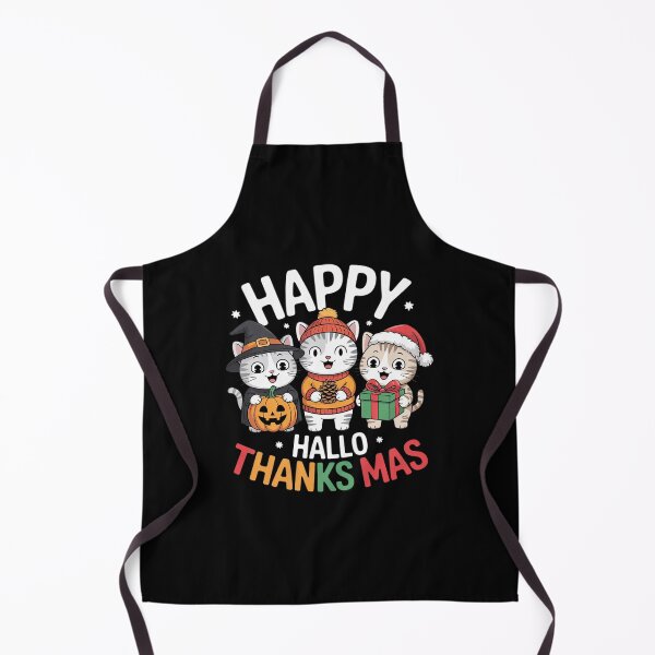 Item preview, Happy Hallothanksmas Cats Halloween Thanksgiving Christmas1 designed and sold by VerseFarm.
