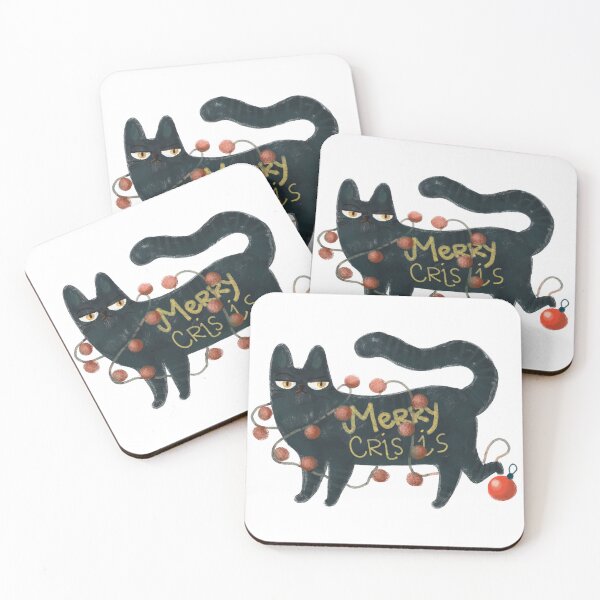 Item preview, Christmas cat, black cat, marry crisis, cat meme designed and sold by Dormitria.