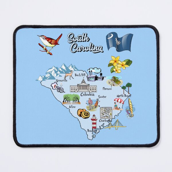 Item preview, South Carolina State Pride - Illustrated Map & Icons designed and sold by mashmosh.