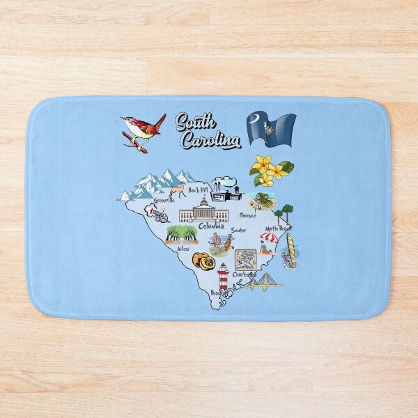Item preview, South Carolina State Pride - Illustrated Map & Icons designed and sold by mashmosh.