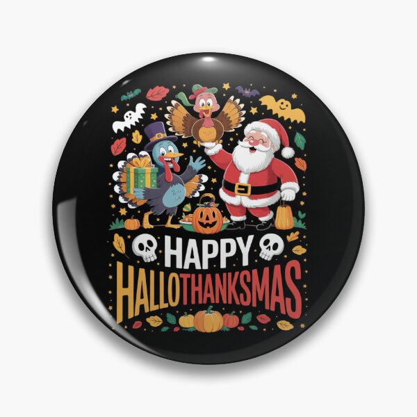 Item preview, Happy Hallothanksmas Halloween Thanksgiving Christmas Day2  designed and sold by RsFilsingerArt.