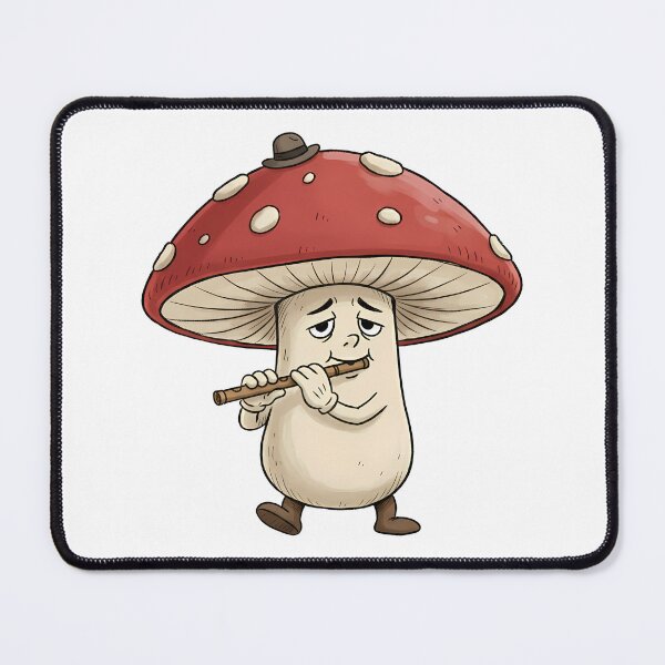 Item preview, Cute Mushroom Playing Flute Whimsical Music Cartoon Illustration designed and sold by hn79.
