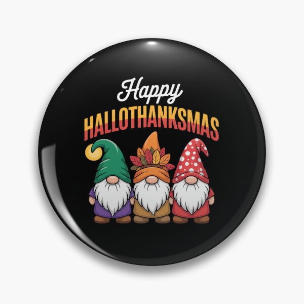 Item preview, Happy Hallothanksmas Halloween Thanksgiving Christmas Gnomes  designed and sold by RsFilsingerArt.