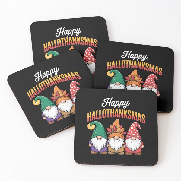 Item preview, Happy Hallothanksmas Halloween Thanksgiving Christmas Gnomes  designed and sold by RsFilsingerArt.