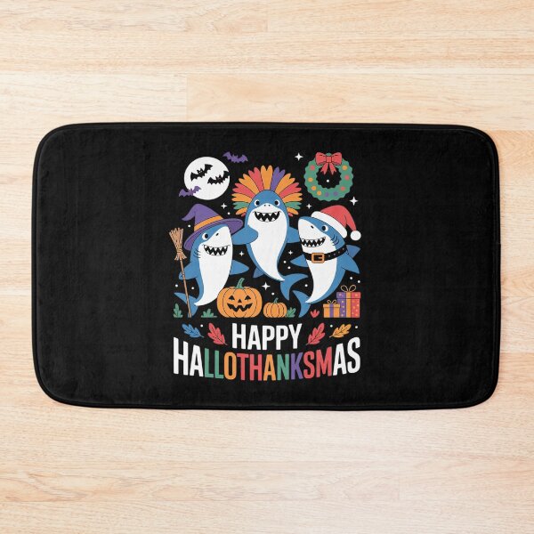 Item preview, Happy Hallothanksmas Christmas Halloween, Shark Thanksgiving  designed and sold by VerseFarm.