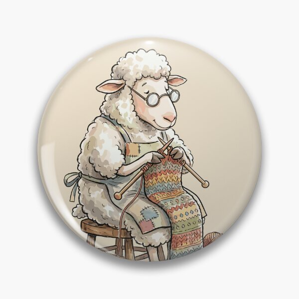Item preview, Cute Farm Animals: Cozy Sheep Knitter designed and sold by bapupa.