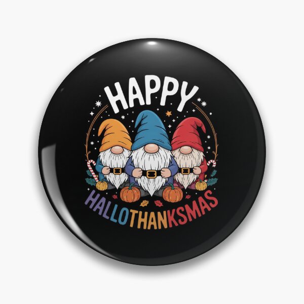 Item preview, Happy HalloThanksMas Halloween Thanksgiving Christmas Gnomes1  designed and sold by RsFilsingerArt.