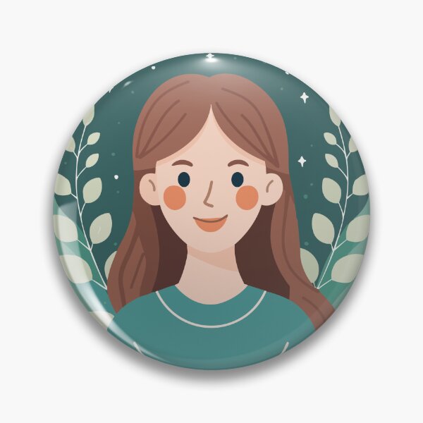 Item preview, A flat vector illustration of a young woman with long hair designed and sold by O1 Design.