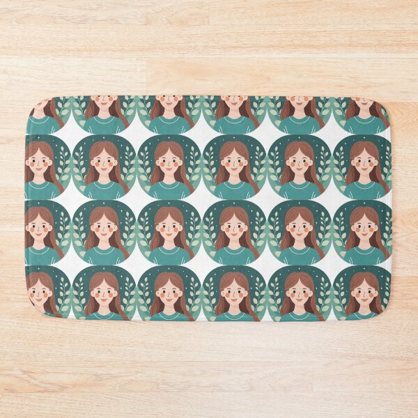 Item preview, A flat vector illustration of a young woman with long hair designed and sold by O1 Design.