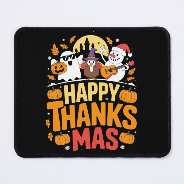Item preview, Happy Hallothanksmas Cute Ghost Halloween Thanksgiving Xmas designed and sold by VerseFarm.