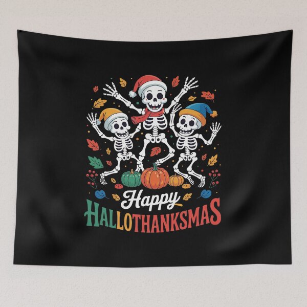 Item preview, Happy Hallothanksmas Halloween Thanksgiving Christmas  designed and sold by RsFilsingerArt.