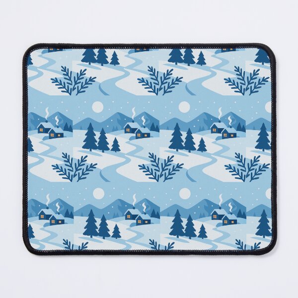 Item preview, A minimalist flat vector illustration of a serene winter landscape at night or twilight. designed and sold by O1 Design.