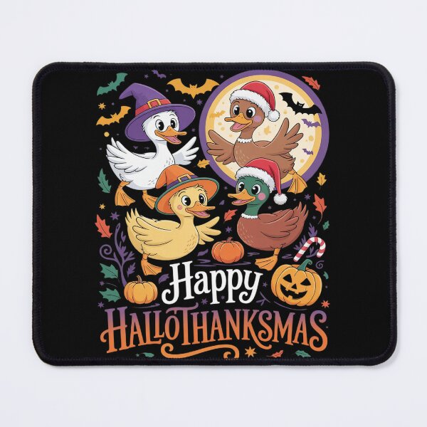 Item preview, Happy Hallothanksmas Duck Thanksgiving Halloween Christmas  designed and sold by VerseFarm.