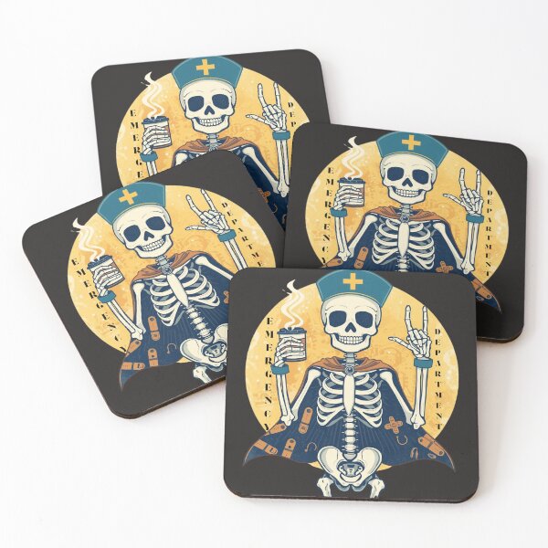 Item preview, Emergency Department Skeleton Nurse - Coffee Powered Hero designed and sold by Mr-Nurse.