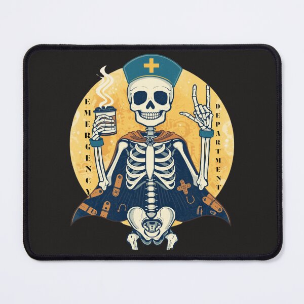 Item preview, Emergency Department Skeleton Nurse - Coffee Powered Hero designed and sold by Mr-Nurse.