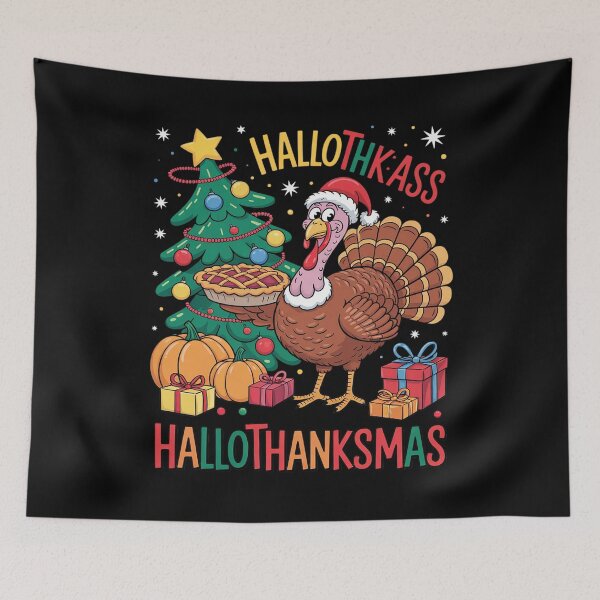 Item preview, Happy Hallothanksmas Funny Halloween Thanksgiving Christmas  designed and sold by VerseFarm.