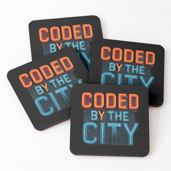 Item preview, Coded by the City - Cyber Urban Neon Typography designed and sold by MKreative Studio.