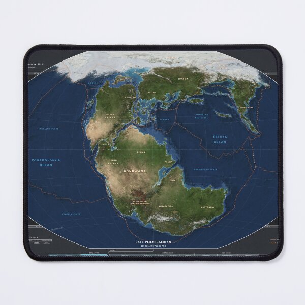 Item preview, Early Jurassic World map (Pliensbachian: 184 million years ago) designed and sold by CarlAugustW.