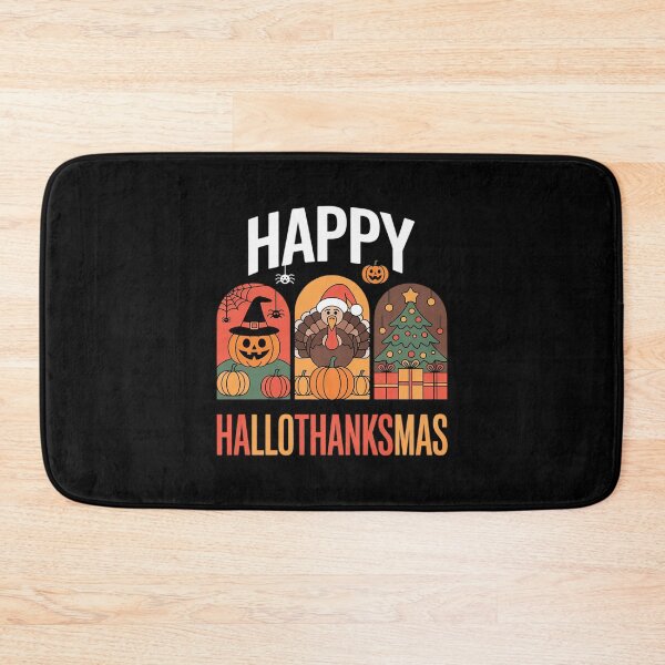 Item preview, Happy HalloThanksMas Funny Halloween Thanksgiving Christmas1  designed and sold by VerseFarm.