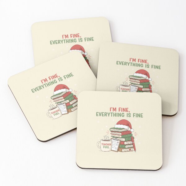 Item preview, I’m Fine Everything Is Fine Teacher Christmas T-Shirt & Sticker – Funny Holiday Teacher Stress Humor Design designed and sold by ZyxDes.