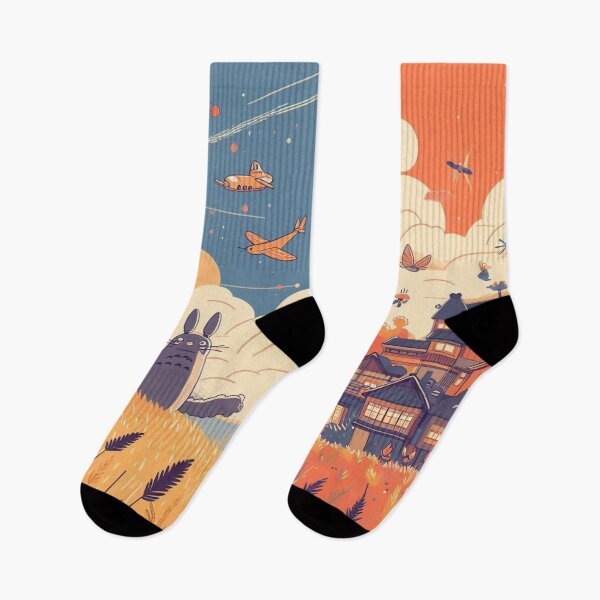 Item preview, Studio Ghibli-Inspired Japanese Landscape Art – Whimsical Split Panel Illustration designed and sold by AnimeHarbor.