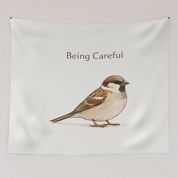 Item preview, Being Careful – Calm Sparrow designed and sold by Ombrya.
