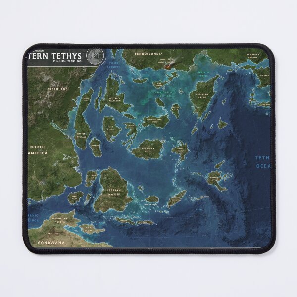 Item preview, Early Jurassic map - Western Tethys / Europe (Toarcain, 183 MYA) designed and sold by CarlAugustW.