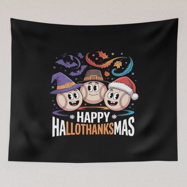 Item preview, Happy Hallothanksmas Funny Halloween Thanksgiving Christmas3  designed and sold by VerseFarm.