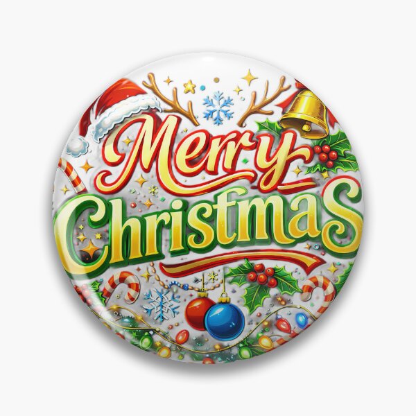 Item preview, Merry Christmas Festive Greeting – Colorful Holiday Design with Santa Hat & Decorations designed and sold by Glowaria.