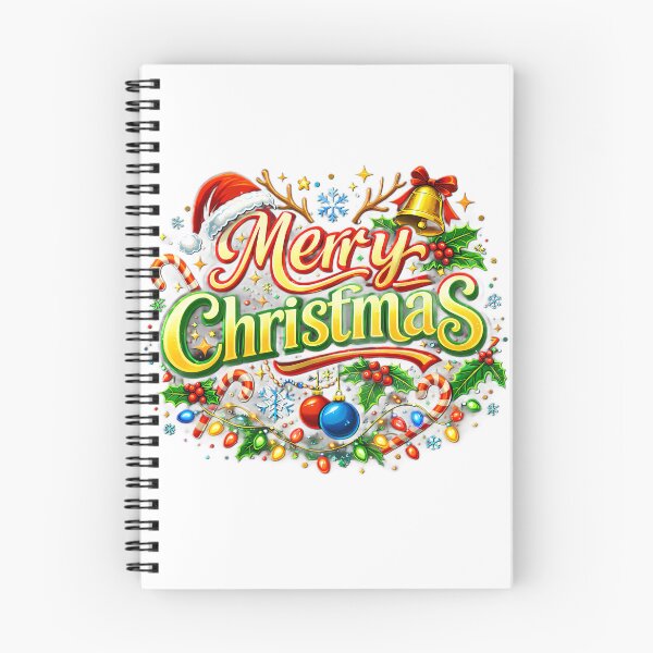 Item preview, Merry Christmas Festive Greeting – Colorful Holiday Design with Santa Hat & Decorations designed and sold by Glowaria.