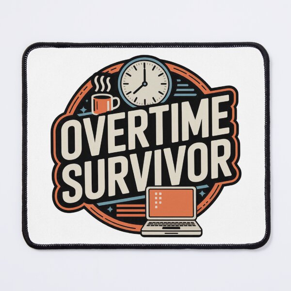 Item preview, Overtime Survivor – Funny Work Humor designed and sold by VividTrails.