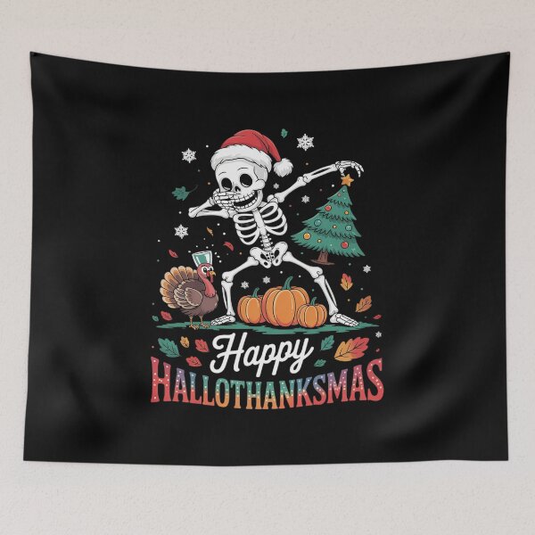 Item preview, Happy Hallothanksmas Halloween Thanksgiving Christmas12  designed and sold by RsFilsingerArt.