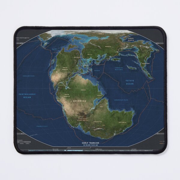 Item preview, Early Jurassic World map (Toarcian: 183 million years ago) designed and sold by CarlAugustW.