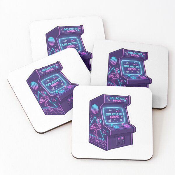 Item preview, Retro Arcade Cabinet "Galactic Wave" | Neon Flamingo Vaporwave Aesthetic designed and sold by DigitalVibes Art, CreatorSpace, PixelMood. By AngryFish.Art..