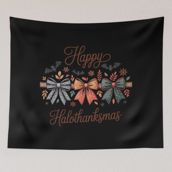 Item preview, Happy Hallothanksmas Halloween Thanksgiving Christmas30  designed and sold by RsFilsingerArt.