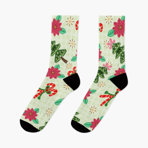 Item preview, Cute Christmas Poinsettia Trees & Candy Canes Pattern designed and sold by HopeAndHustle.
