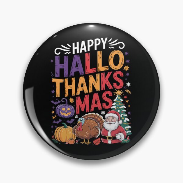 Item preview, Happy Hallothanksmas Halloween Thanksgiving Christmas123  designed and sold by RsFilsingerArt.