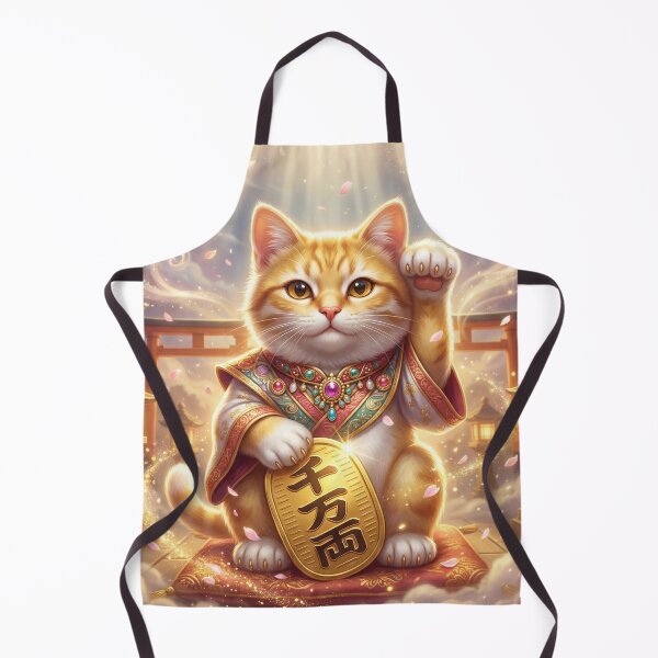 Item preview, Golden Calico Fortune Cat — Million-Ryo Lucky Charm | Japanese Shrine Blessing Art | Mori no Akari Series designed and sold by Mori-no-Akari.