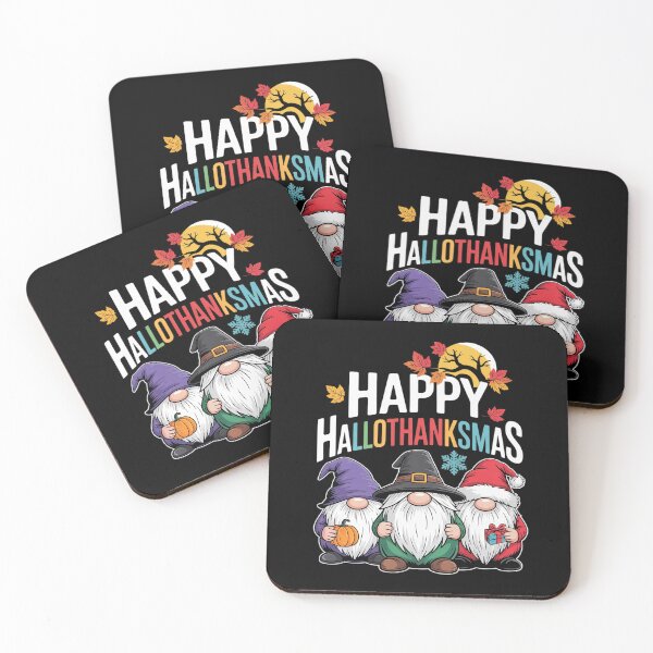 Item preview, Happy Hallothanksmas Halloween Thanksgiving Gnomes Christmas  designed and sold by RsFilsingerArt.