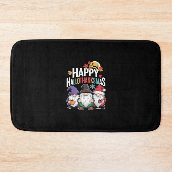 Item preview, Happy Hallothanksmas Halloween Thanksgiving Gnomes Christmas  designed and sold by RsFilsingerArt.