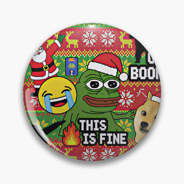 Item preview, Funny Meme Ugly Christmas Sweater T-Shirt & Sticker – Viral Meme Faces on Classic Holiday Pattern designed and sold by ZyxDes.