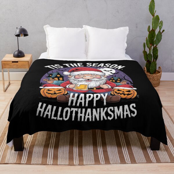 Item preview, Happy Hallothanksmas Halloween Thanksgiving Merry Christmas designed and sold by RsFilsingerArt.