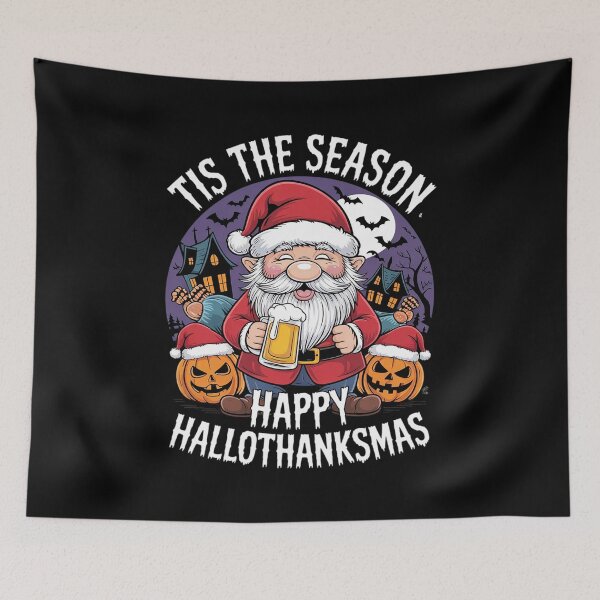 Item preview, Happy Hallothanksmas Halloween Thanksgiving Merry Christmas  designed and sold by RsFilsingerArt.