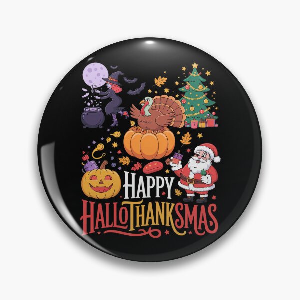 Item preview, Happy Hallothanksmas Halloween Thanksgiving Merry Christmas1  designed and sold by RsFilsingerArt.