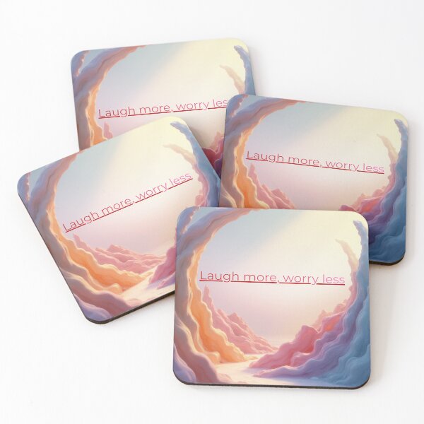 Item preview, Laugh More Worry Less – Positive Quote Art designed and sold by ISA STORE.