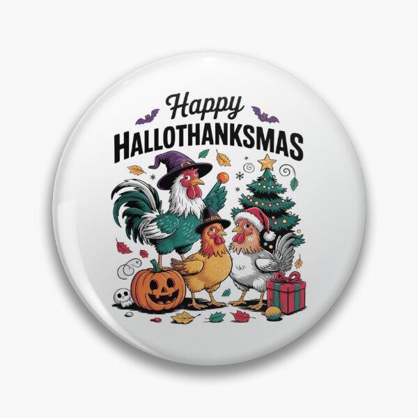 Item preview, Happy HalloThanksMas Halloween Thanksgiving Xmas Chicken  designed and sold by RsFilsingerArt.