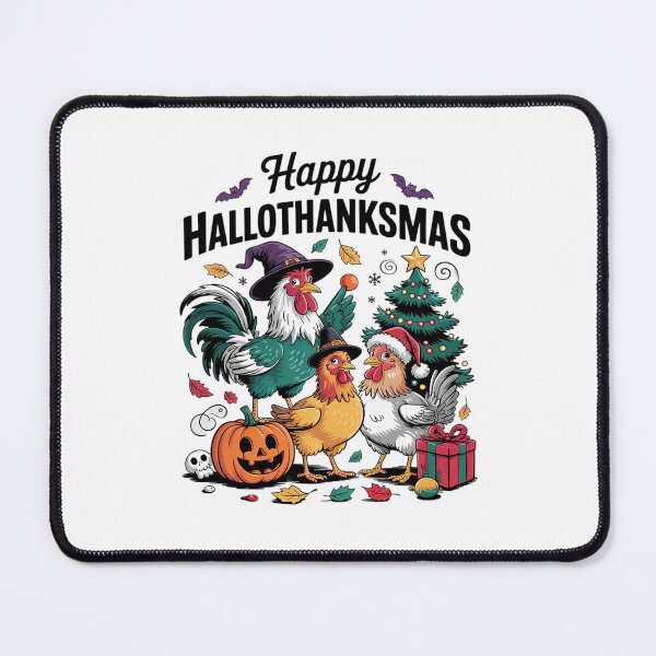 Item preview, Happy HalloThanksMas Halloween Thanksgiving Xmas Chicken designed and sold by RsFilsingerArt.
