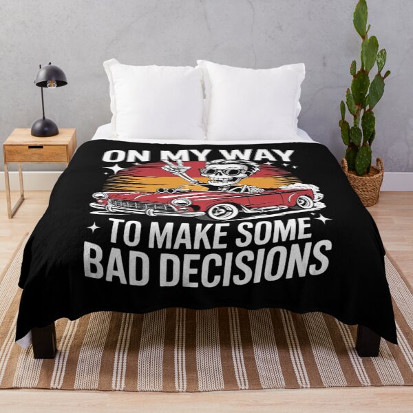 Item preview, On My Way to Make Some Bad Decisions Funny Skeleton designed and sold by VerseFarm.